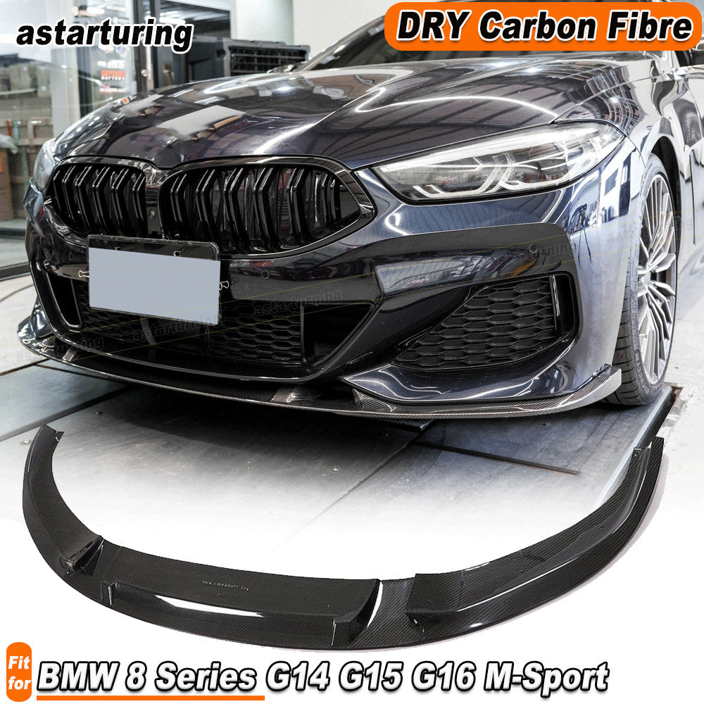 for BMW 8 Series G14 G15 G16 M-Sport Dry Carbon Fiber Front Bumper Lip Splitters