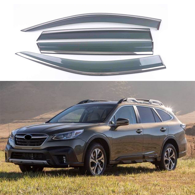 Chrome Trim Side Window Visors Guard Vent Deflectors for Subaru Outback 2020-23