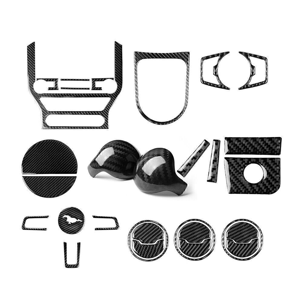 29 Pcs Carbon Fiber Interior Decoration Kit Cover Trim for Ford for Mustang 2015-19