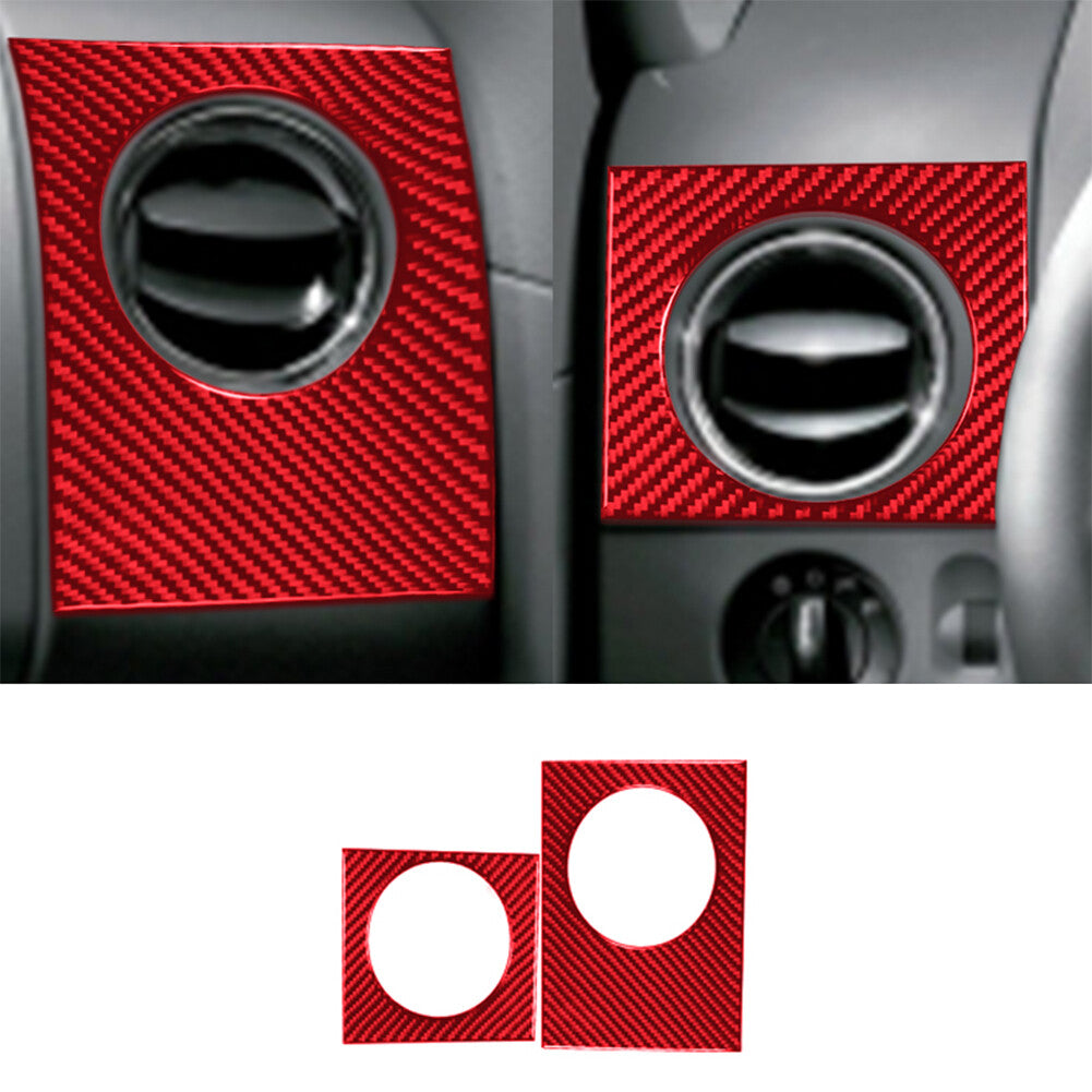 Red carbon fiber inner vent socket cover trim for Ford F-150 FX4