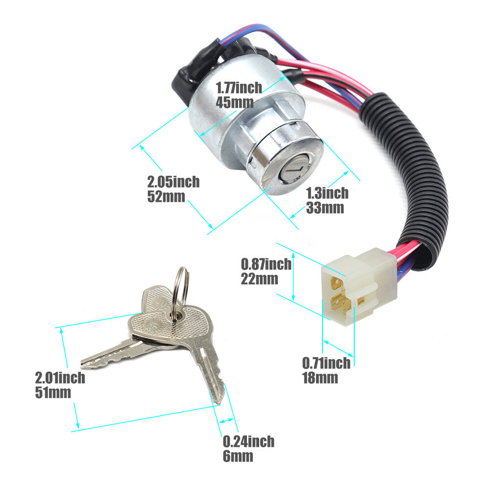 For Kubota Tractor Ignition Switch Ignition Lock w/ Keys TC020-3182