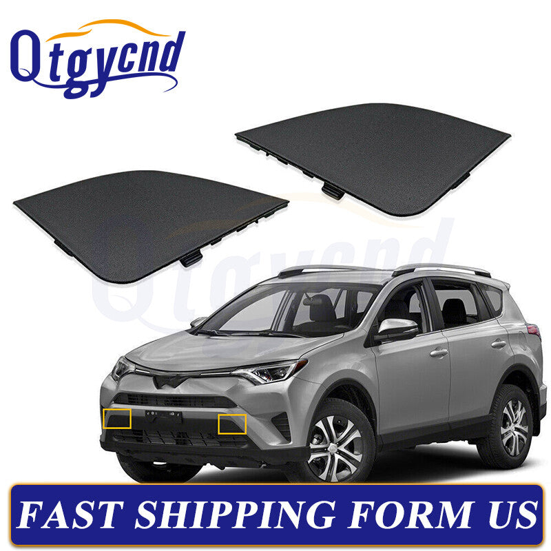 Pair Front Bumper Tow Hook Eye Cover Cap for Toyota RAV4 2016-2018 Left Right