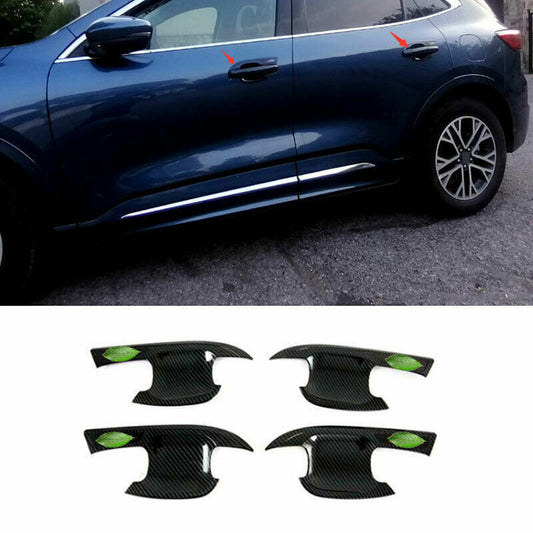 for Ford Escape 20-22 Carbon Fiber Exterior Side Door Bowl Moulding Cover Trim