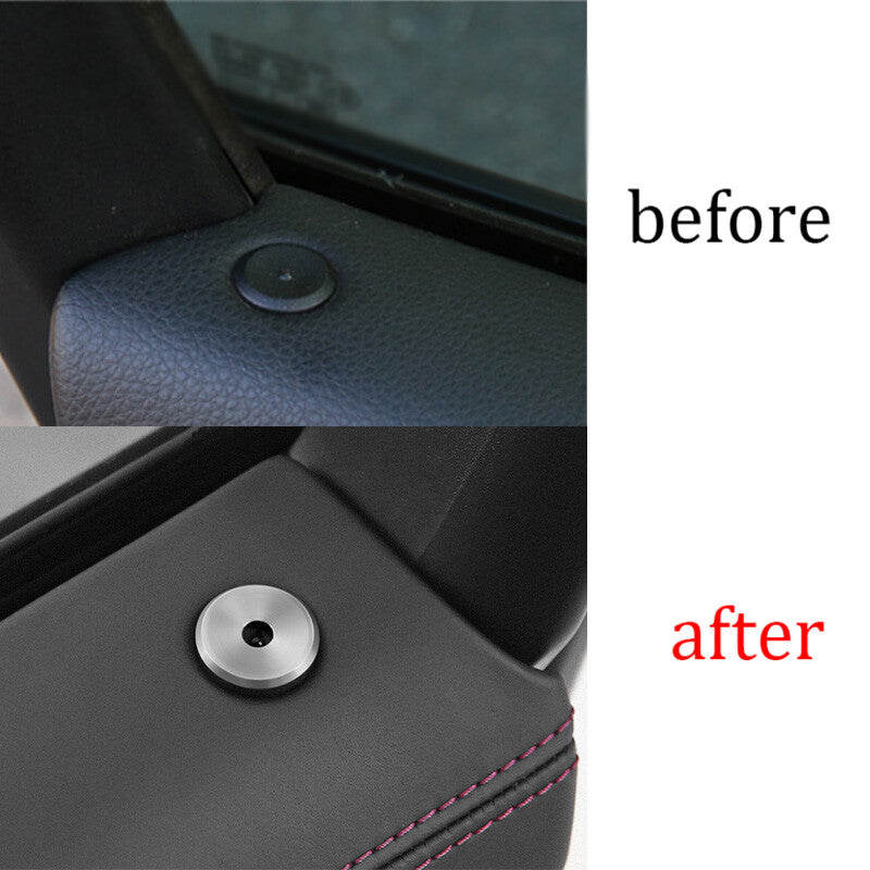 Silver aluminum interior door lock ring trim suitable for Porsche Macan 2015 - 2021