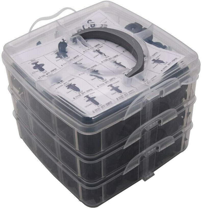650-piece set of car mounting clips and fasteners, 18 most popular sizes of car clips and car pin kits