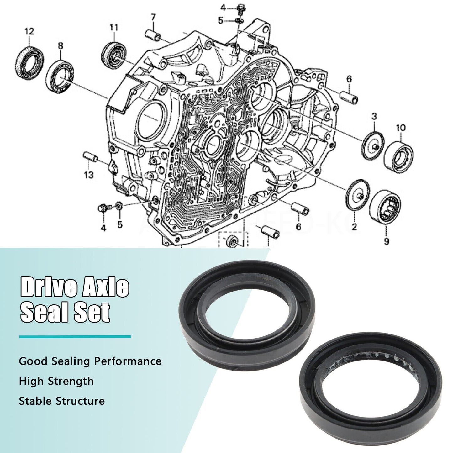 New Pair Drive Axle Seal Set for1999-2013 for Honda Odyssey 2006-2013 Ridgeline 3.5L