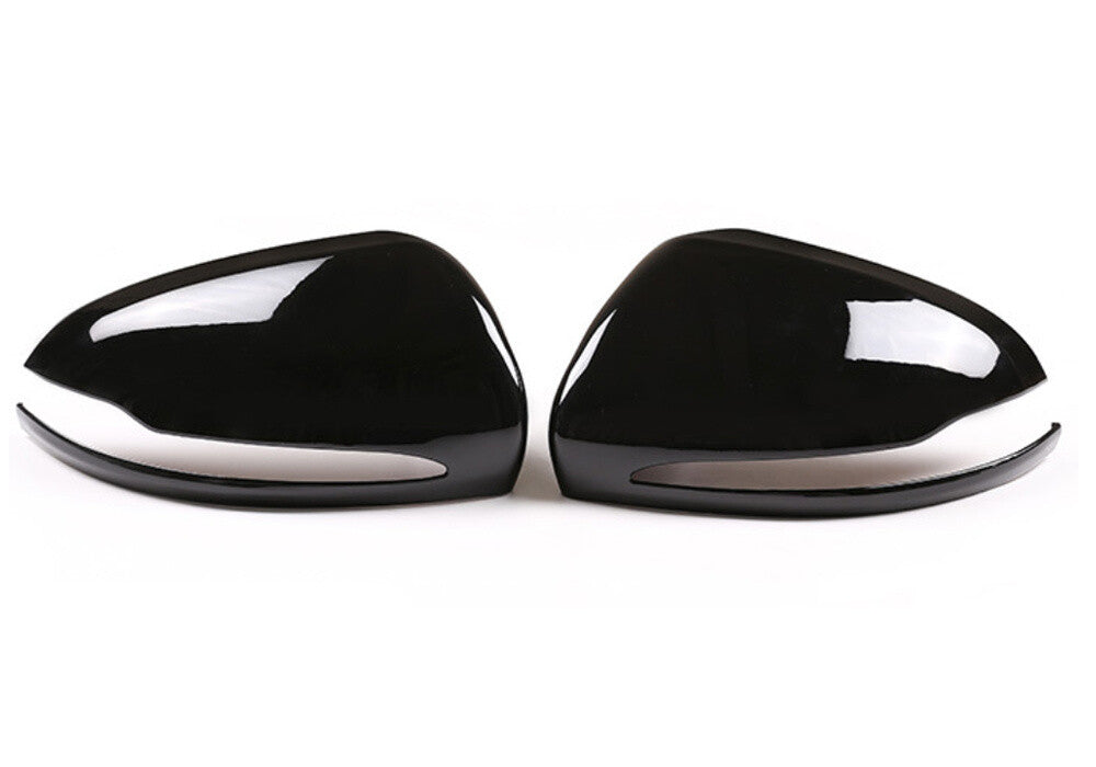 Gloss Black Side Rearview Mirror Trim for Benz C E S GLC Class W205 W213 2015-20