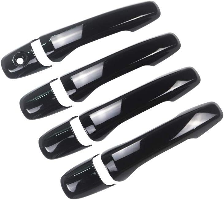 DOOR HANDLE TRIM COVERS GLOSSY BLACK FOR 2011-2019 for FORD EXPLORER 8PCS NO SMR KEY