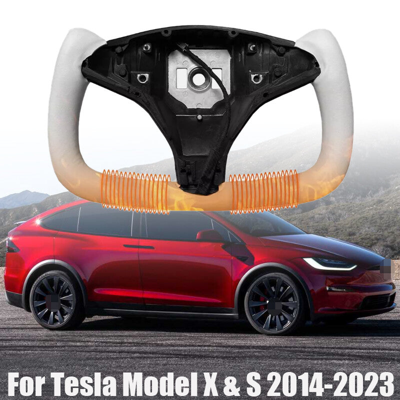 Steering Wheel Carbon Fiber for Tesla Model X/S 2014-2023 Heated Leather