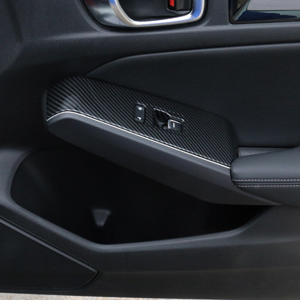 Carbon fiber interior window switch panel cover trim for Honda for Civic 2023