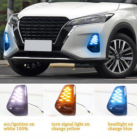 LED DRL Fog Light Daytime Running Light Kit L+R Sides Applicable to 2021-2023 for Nissan Kicks