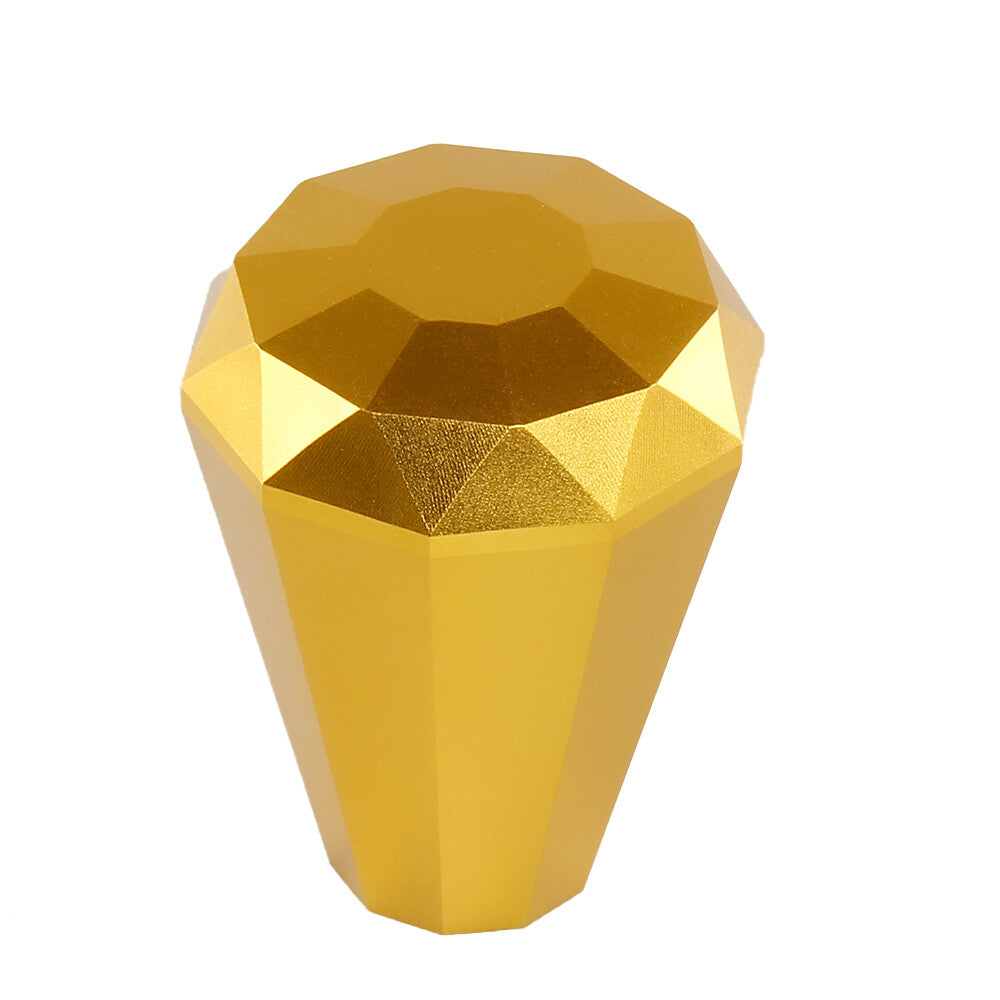 Aluminum Diamond Gear Shift Knob Universal Manual Shifter with Head Adapter Gold