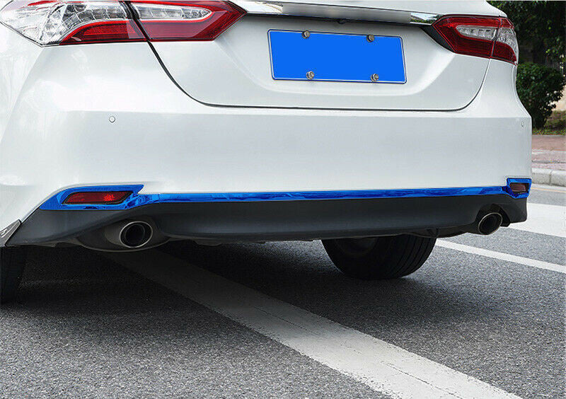 3pc for Toyota for Camry 2018-2023 Blue Steel Rear Bumper Strip Protector Cover Trim