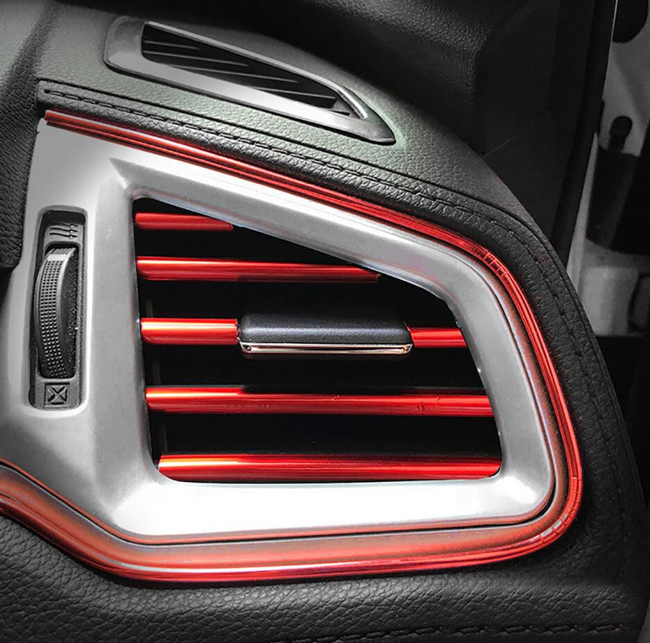 10 pieces of automotive air conditioning socket decorative molded trim strips in red for Peugeot