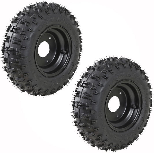 2x 4.10-6 Inch Tyre Rim 3 Stud Wheel For Go Kart Trike Mobility Scooter ATV