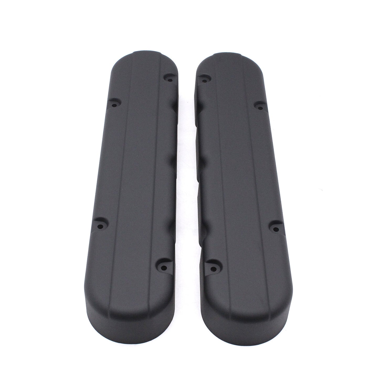 2Set Black Smooth Cast Aluminum Valve Covers Wi/Coil Mounts And Covers For GM LS