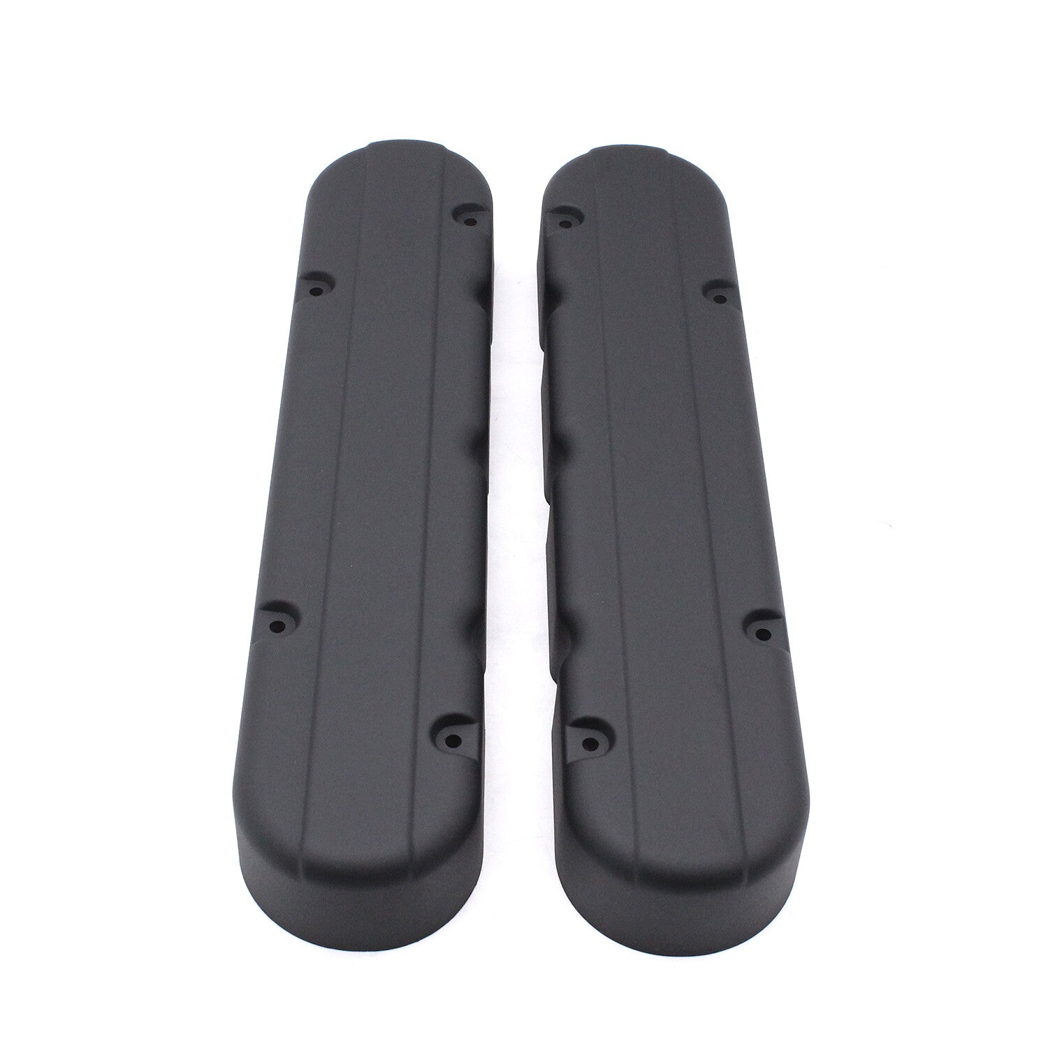 2Set Black Smooth Cast Aluminum Valve Covers Wi/Coil Mounts And Covers For GM LS