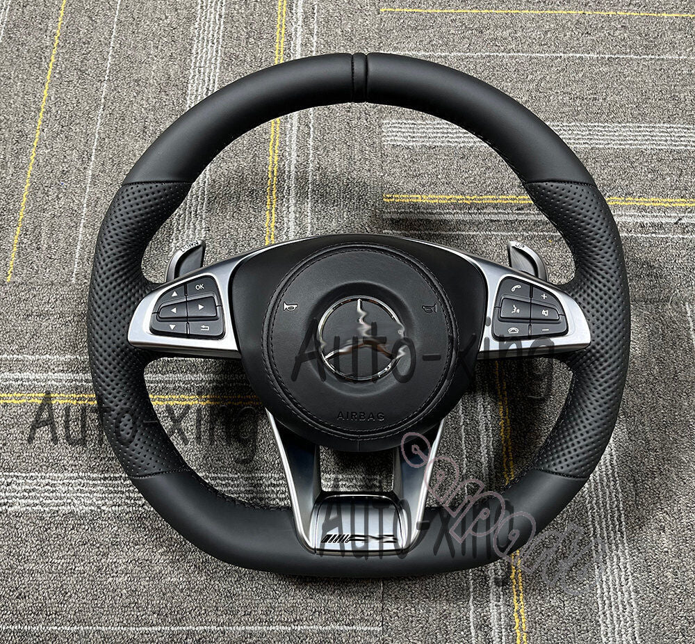 Full leather Steering Wheel for Mercedes-Benz AMG W204 W205 C300 G63 Old to New