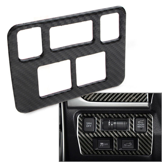 Carbon Fiber Car Headlight Button Frame Cover Trim for Subaru Forester 2013-2018