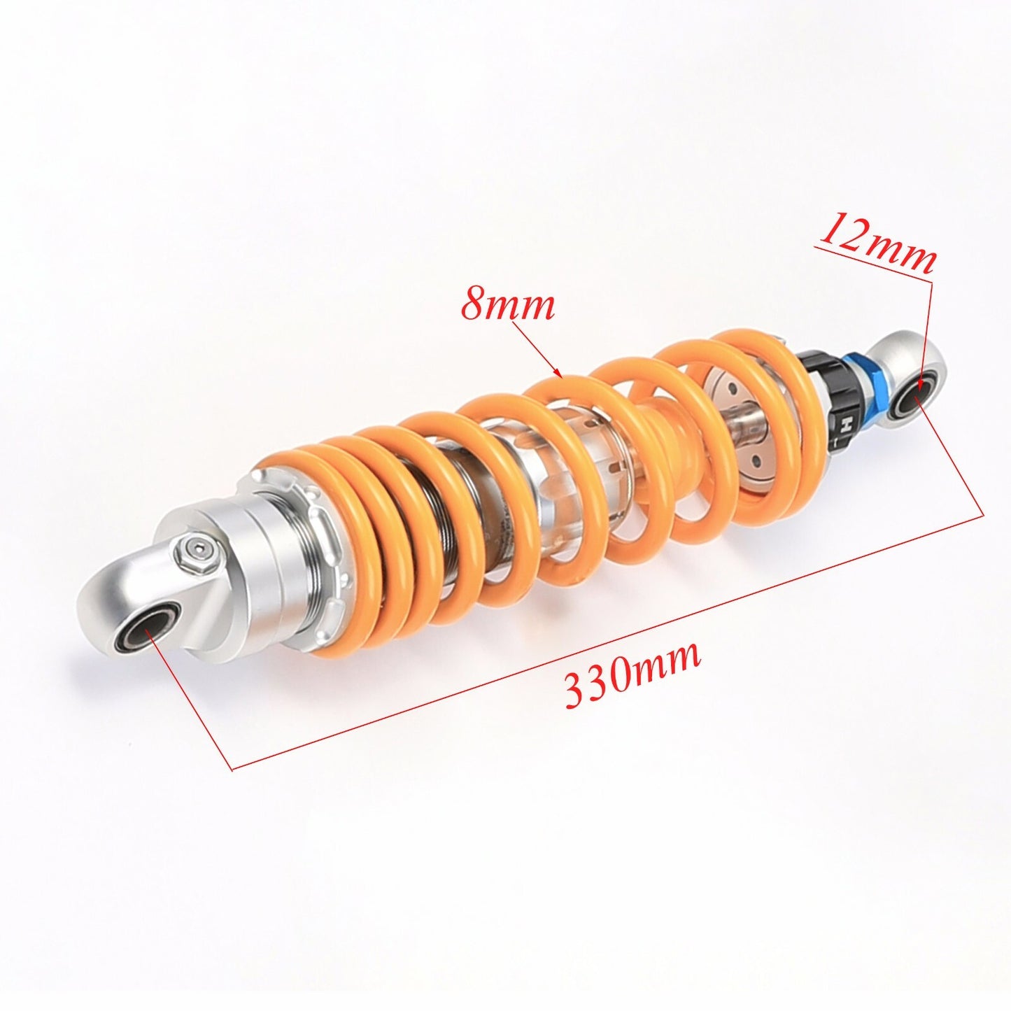 13-inch 330mm rear shock absorber with 12mm bore, suitable for all-terrain vehicles, four-wheel drive bikes, and off-road trails.