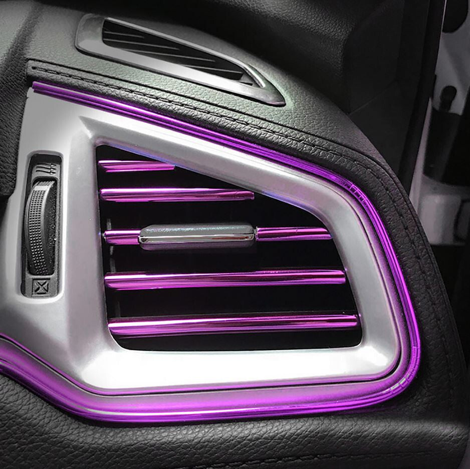 10-Piece Car Air Conditioner Socket Decorative Molded Strips in Purple  for ford