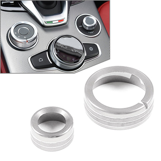 Zentraler Multimedia-Knopfring for Alfa Romeo Giulia for Stelvio 20-21 Silber