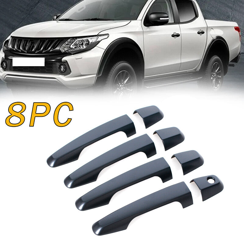 Black Chrome Exterior Door Handle Cover Trim for Mitsubishi TRITON L200 ML 05-17