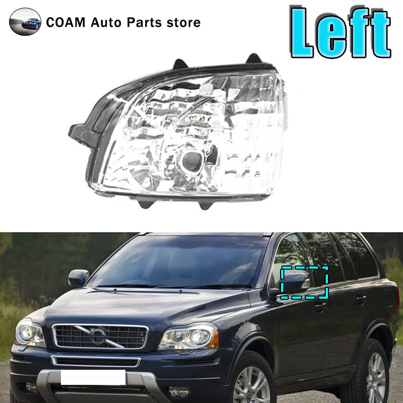 One-piece door rearview mirror with left-side turn signal light, suitable for Volvo XC90 (2007-2014).