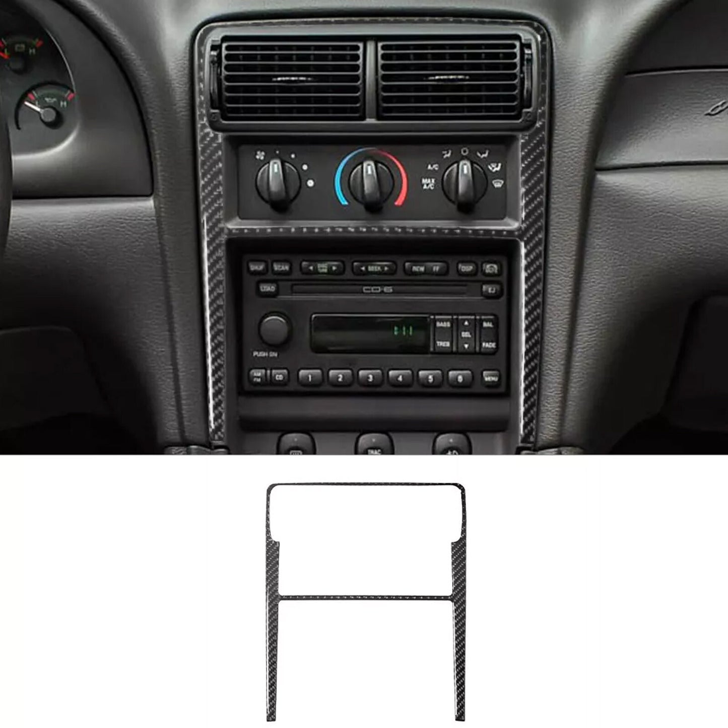 New Carbon Fiber Center Cosnole Frame Trim for Ford for Mustang convertible 01-04
