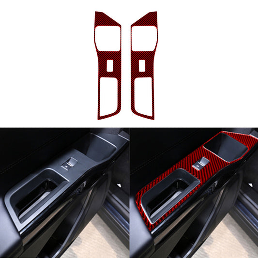 Red Carbon Fiber Rear Door Lift Switch Panel Trim for Ford Explorer 2020-2023