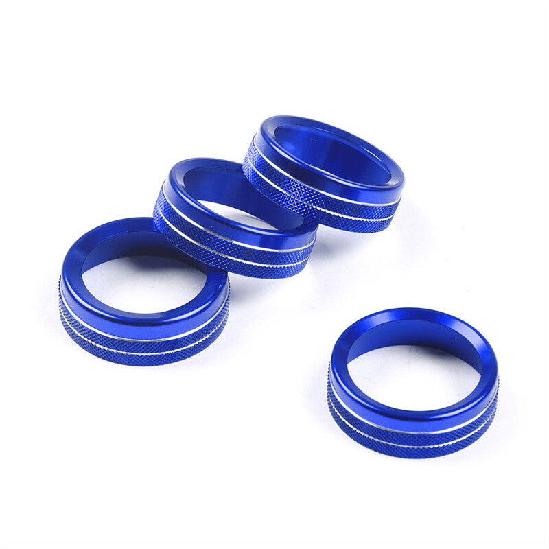 AC Switch Audio CD Button Knob Cover Trim Ring for 2016-2021 for Toyota Tacoma Blue