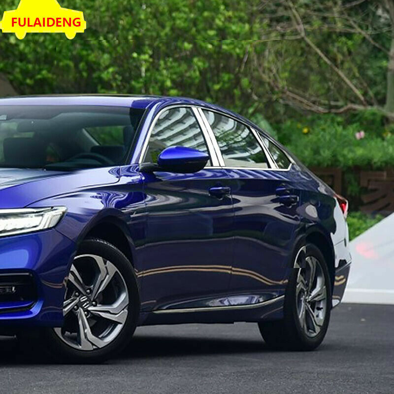 14X for Honda Accord 2018-2021 Chrome Car Window Strips  Pillar Post Cover Trim