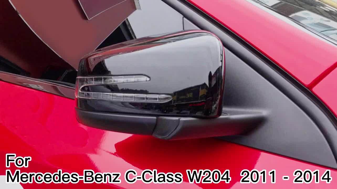 Gloss Black Side Mirrors Cover Caps for Mercedes CLA W117 CLA200 CLA250 13-19