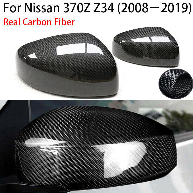 Carbon Fiber Car rear view mirror Cover Trim Cap U for Nissan 370Z Z34 2008-2019