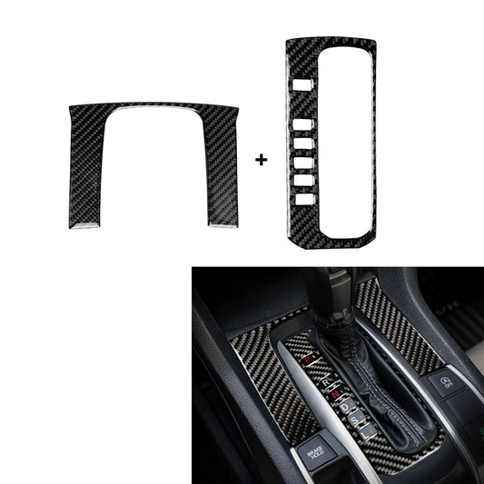 for Honda for Civic 10th 2016-19 Carbon Fiber Gear Shift Panel Decor Trim Cover