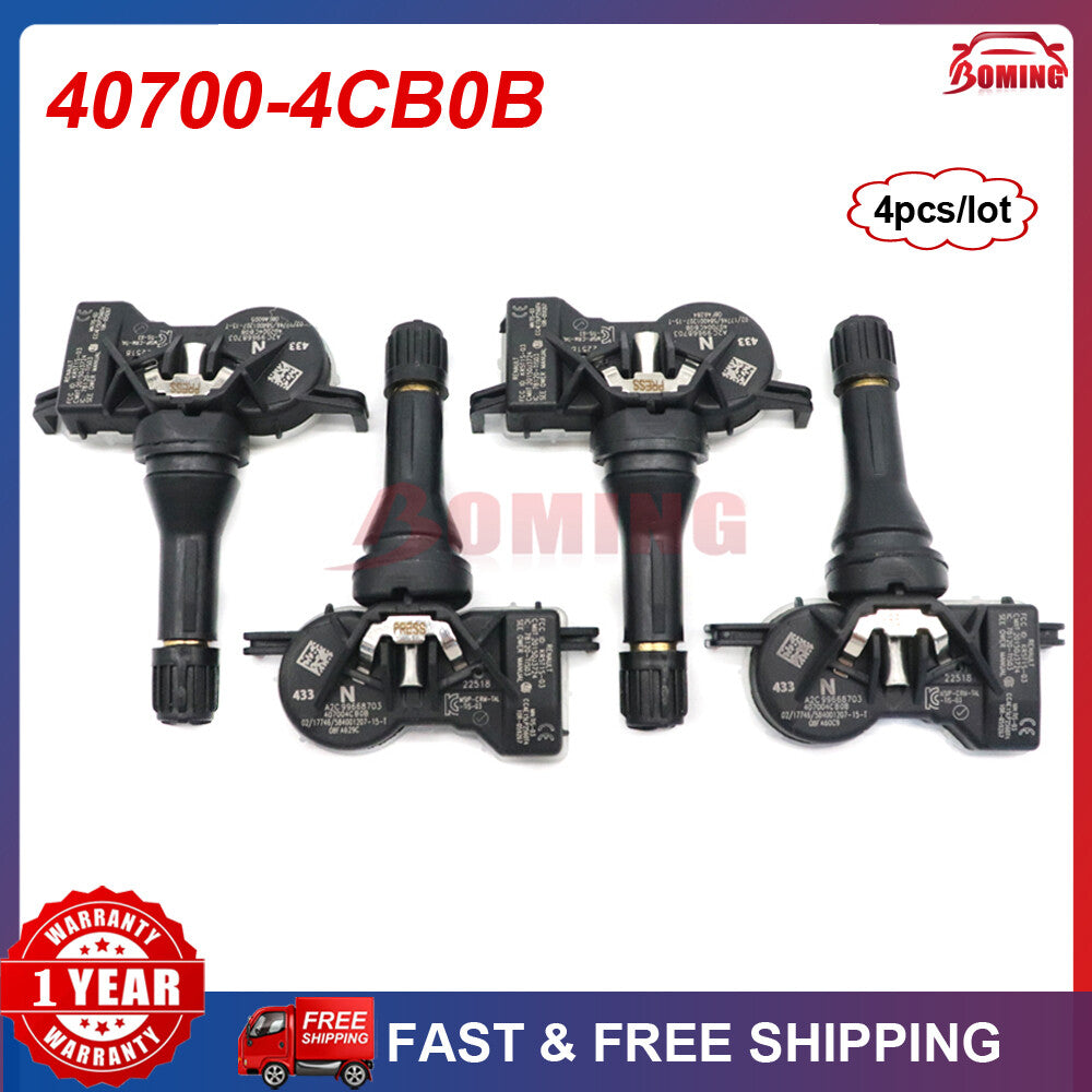 4pcs TPMS for Nissan Altima for Infiniti 40700-4CB0B Tire Pressure Monitor Sensor