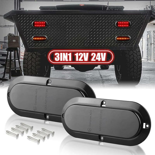 2x Trailer Truck LED Stop Flowing Sequential Amber Brake Turn Signal Tail Light