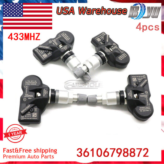 NEW 4PCS Tire Pressure Monitoring Sensor TPMS for BMW F30 328i 335i 36106798872