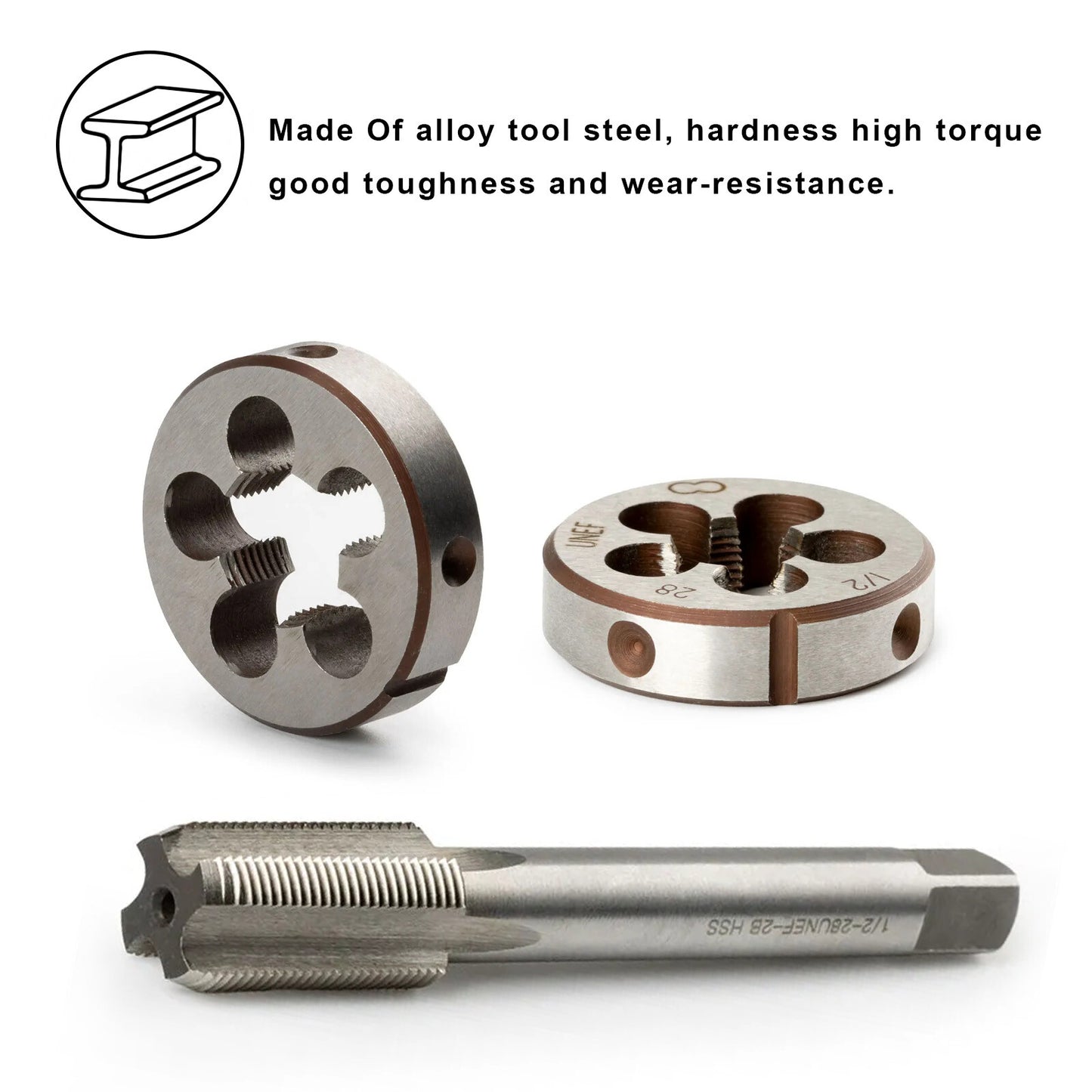 Set of 2 5/8-24(5/8x24) New Fits For UNF HSS Threading Thread Tap and Die Set
