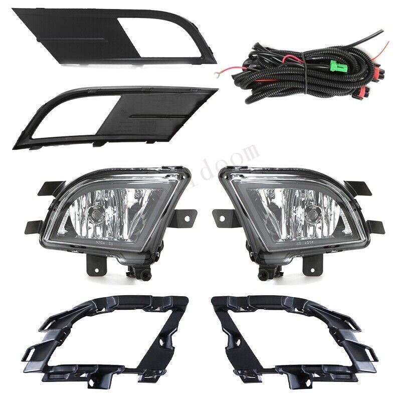 Transparent lens fog light kit + bezel switch bulbs for Volkswagen for Jetta MK6 Sedan 2015 - 2017