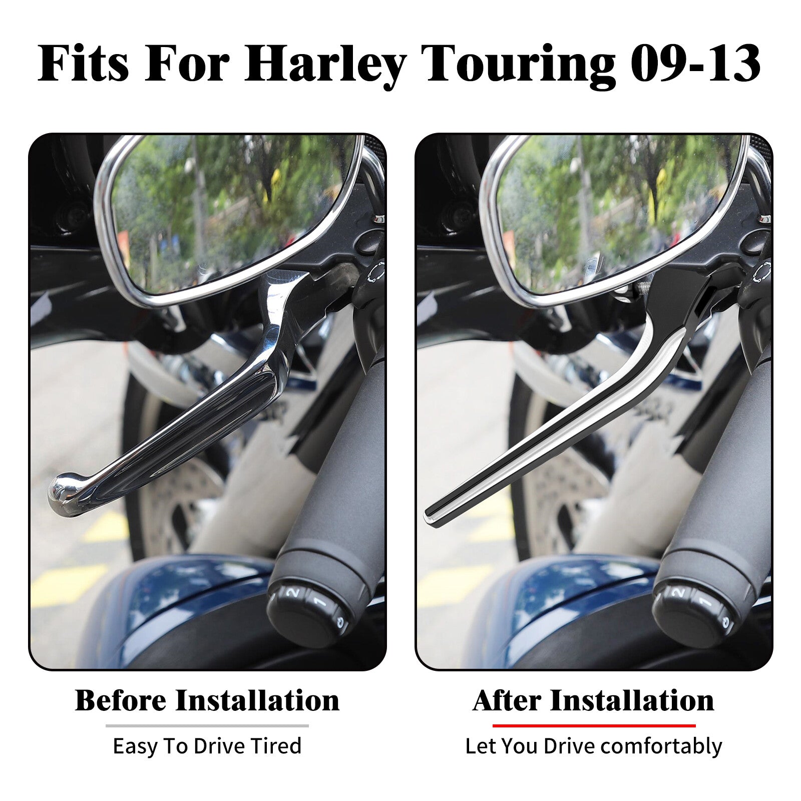 Black Brake Clutch Levers Fit for Harley Touring Street Electra Road Glide 09-13