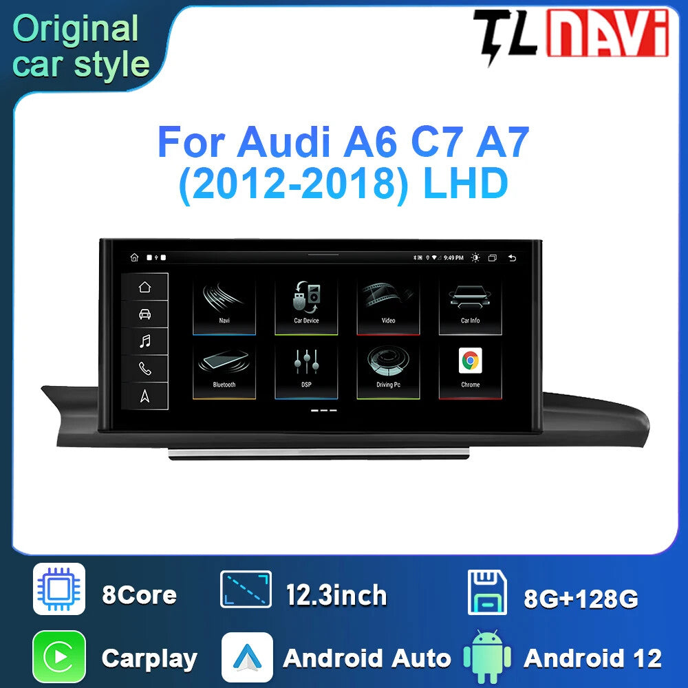 for Audi A6 C7 A7 2012-2018 Android GPS CarPlay Car Stereo Radio Auto Multimedia