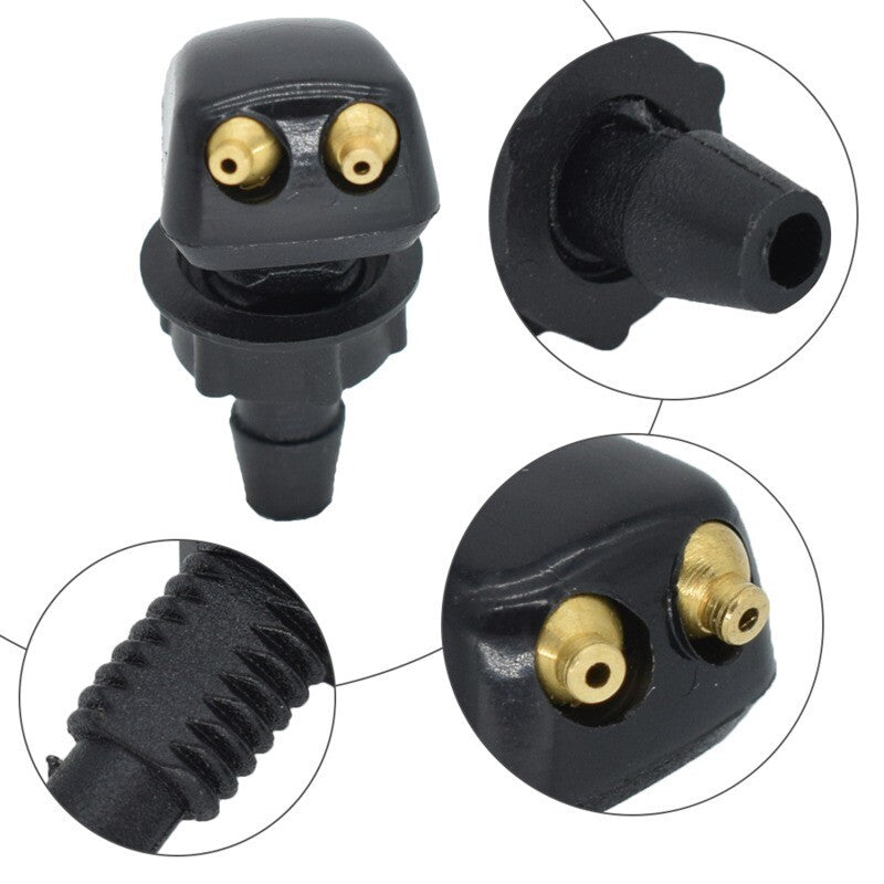 2-Piece Universal Dual-Hole Car Windshield Washing Machine Nozzle Wiping Spray