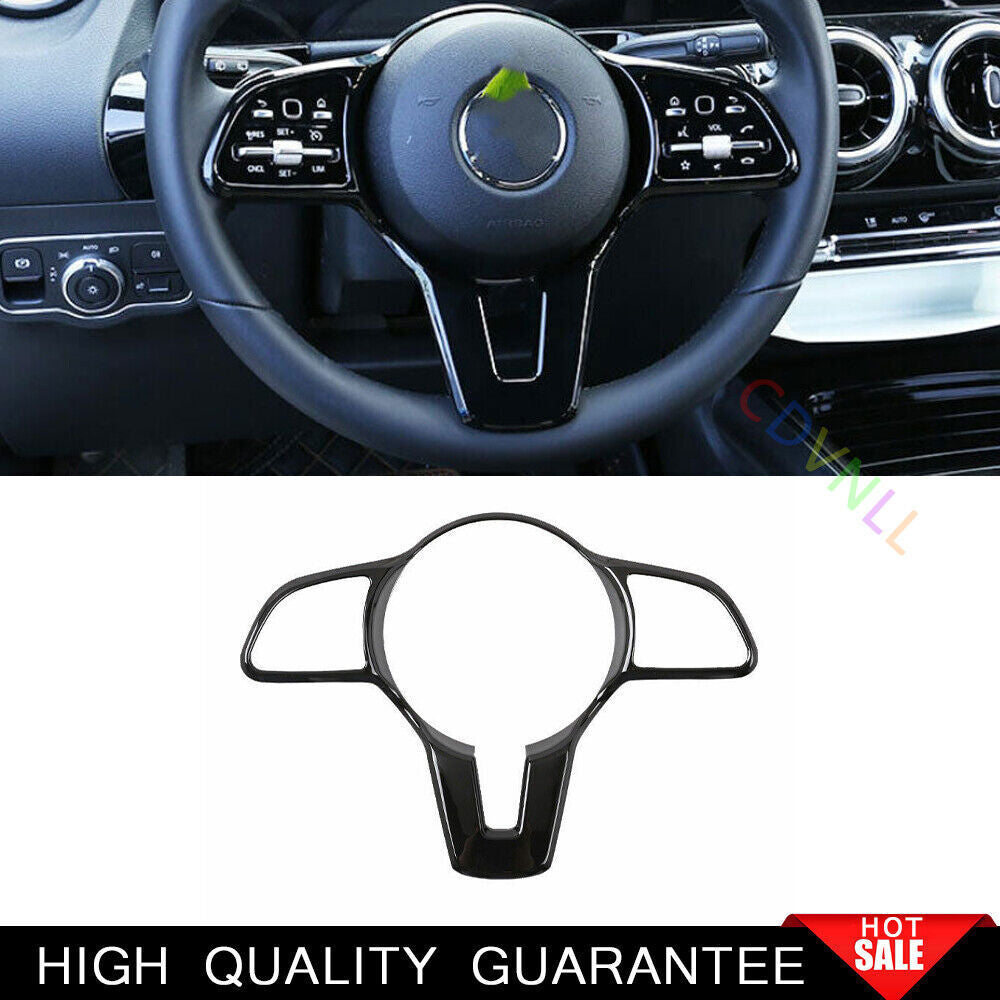 for Benz GLE GLS 2020-2022 Bright Inner Black Steering Wheel Frame Cover Trim 1P