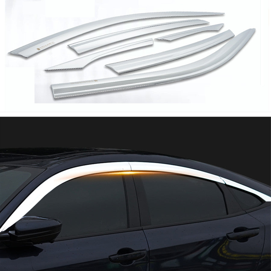 for Honda for Civic sedan 2016-2021 silver Door Visor Vent Shade Rain Window Guard