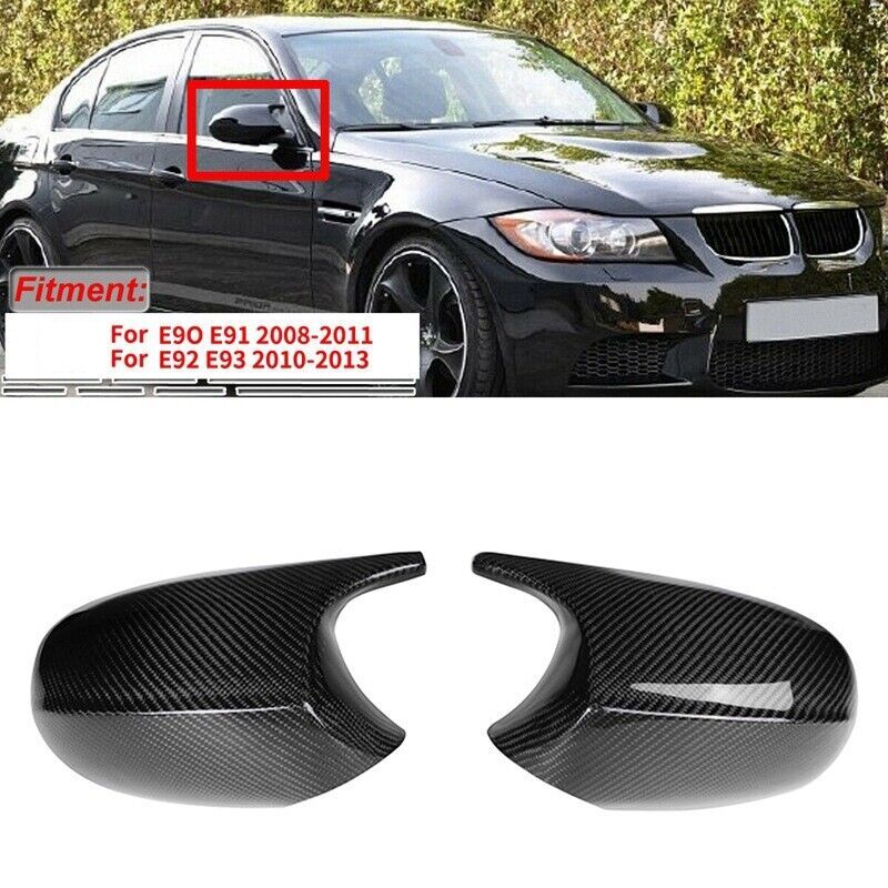 Carbon Fiber Color Mirror Cover Caps for BMW E90 E91 E92 E93 2007-13 Left Right