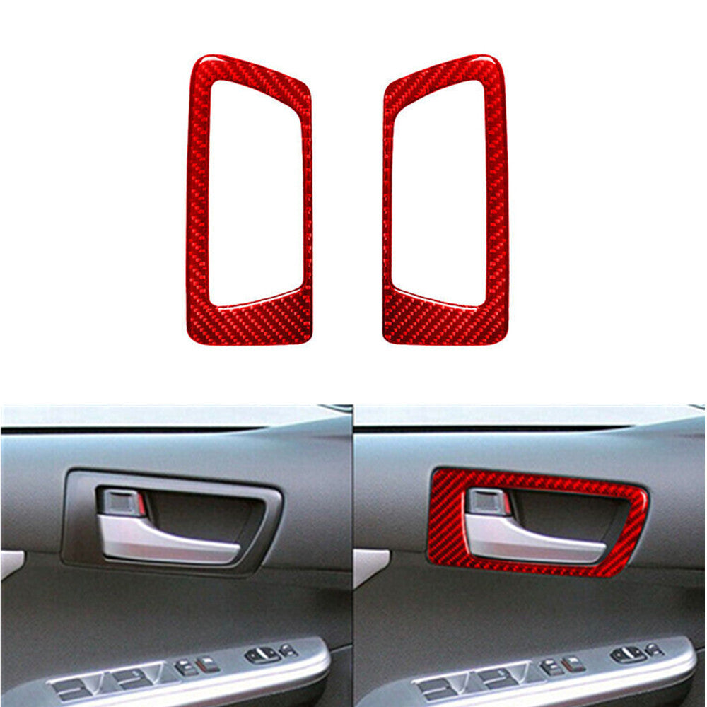 Red Carbon Fiber Front Door Handle Panel Trim Cover for Toyota for Camry 2012-2014