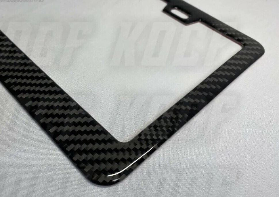 Car license plate frame cover cap rear boot 100% carbon fiber suitable for modern vehicles.