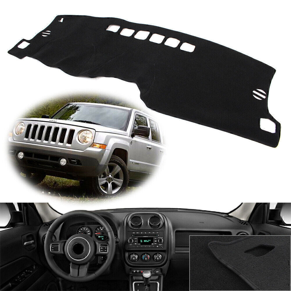 Black Dash Mat Dashboard Cover Dashmat for JEEP PATRIOT 2011-2017 12 LH