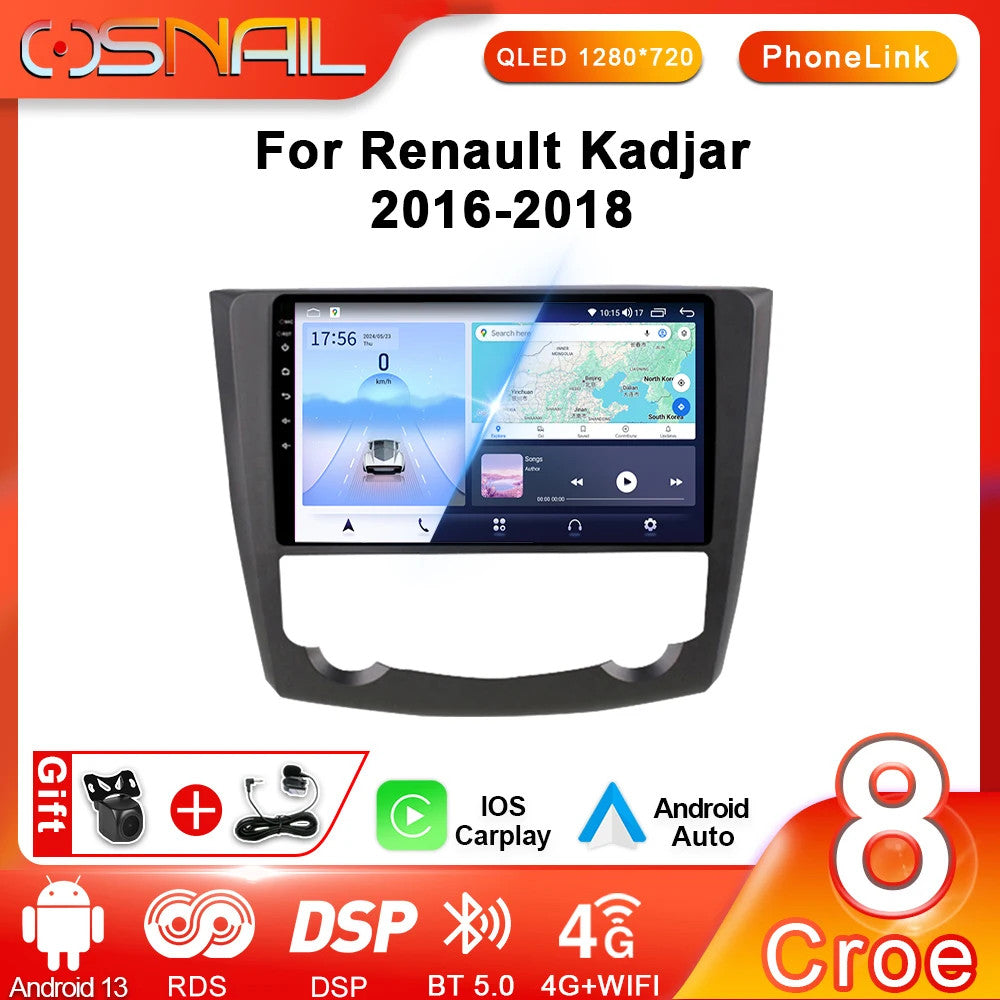 for Renault Kadjar 2016-2018 Stereo Android CarPlay Car Radio GPS Player Screen